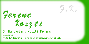 ferenc koszti business card